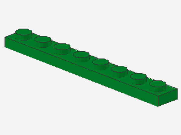 Lego Platte 1 x 8 (3460) grün