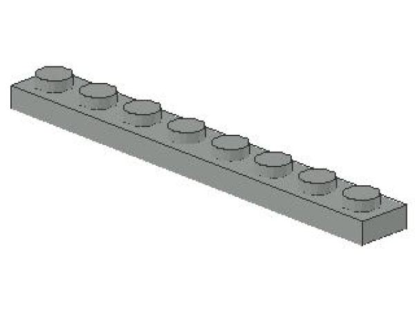 Lego Platte 1 x 8 (3460) hell grau