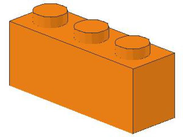Lego Brick 1 x 3 x 1 (3622) orange