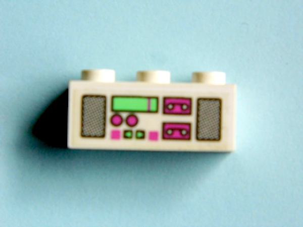 Lego Brick, decorated 1 x 3 x 1 (3622pb013)