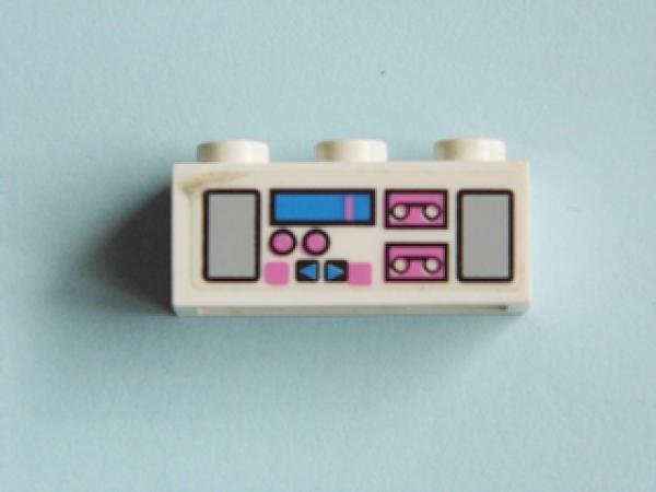 Lego Brick, decorated 1 x 3 x 1 (3622pb029)