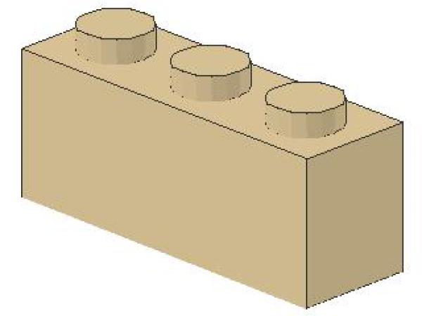 Lego Brick 1 x 3 x 1 (3622) tan