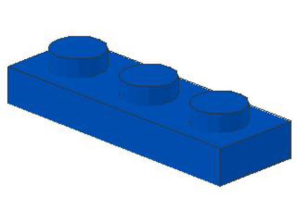 Lego Platte 1 x 3 (3623) blau