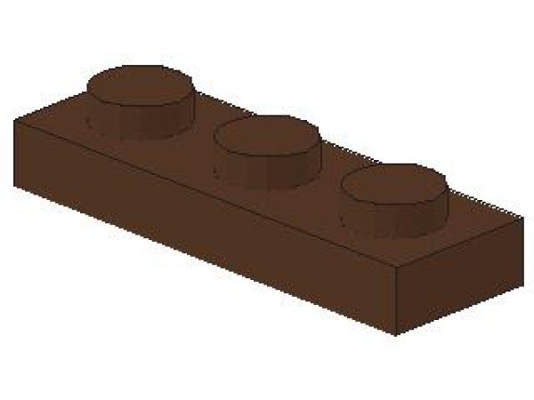 Lego Platte 1 x 3 (3623) braun