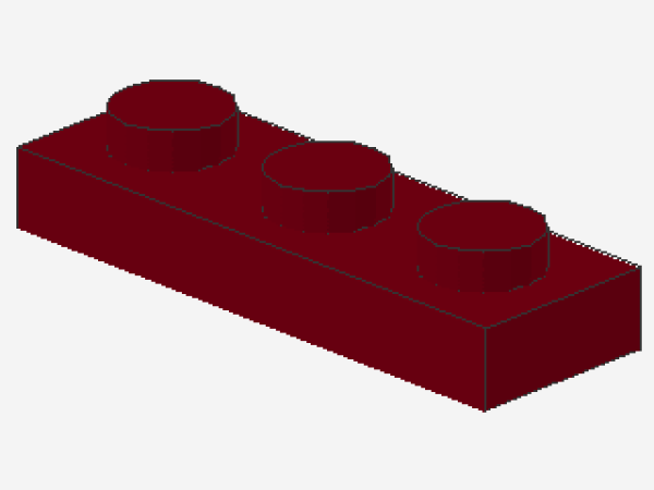 Lego Platte 1 x 3 (3623) dunkel rot