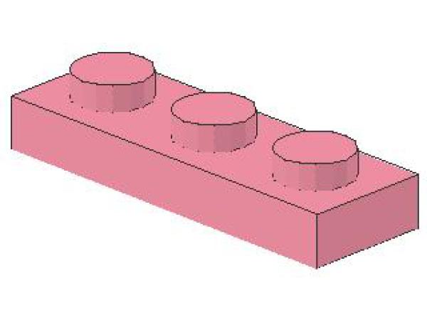 Lego Platte 1 x 3 (3623) pink