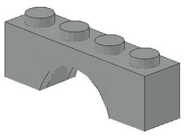 Lego Brick, Arch 1 x 4 x 1 (3659) light gray