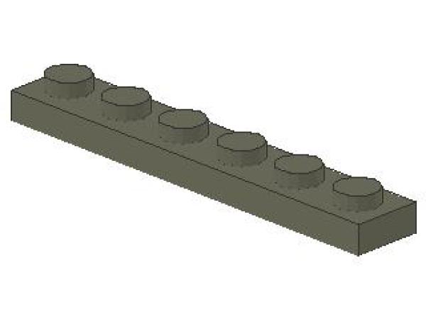 Lego Platte 1 x 6 (3666) dunkel grau
