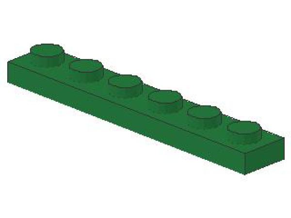 Lego Platte 1 x 6 (3666) grün