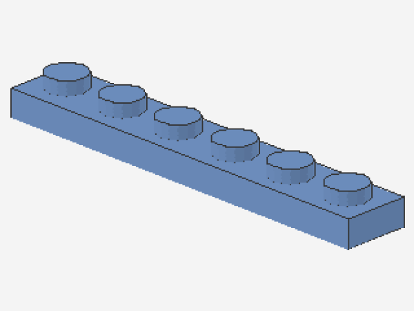 Lego Platte 1 x 6 (3666) mittel blau