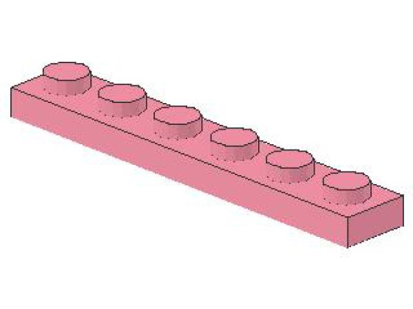 Lego Platte 1 x 6 (3666) pink
