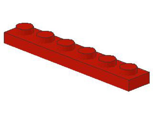 Lego Platte 1 x 6 (3666) rot