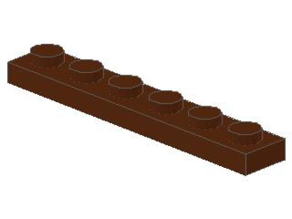 Lego Platte 1 x 6 (3666) rötlich braun