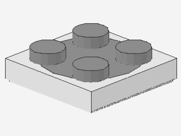 Lego Drehscheibe 2 x 2 (3680c02) weiß