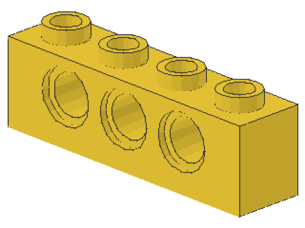 Lego Technic Brick 1 x 4 (3701) yellow