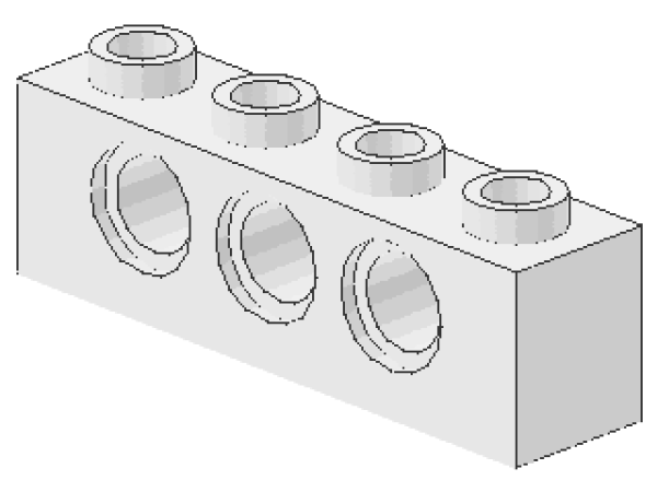 Lego Technic Brick 1 x 4 (3701) white