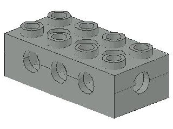 Lego Stein, modifiziert 2 x 4 x 1 (3709a) hell grau