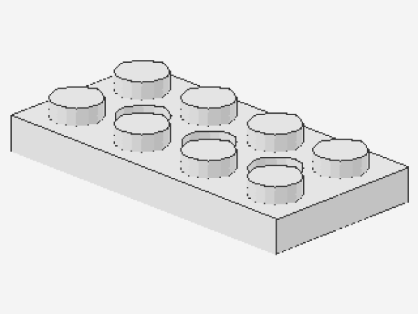 Lego Technic Plate 2 x 4 (3709b) white