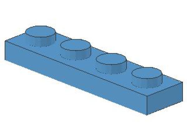 Lego Platte 1 x 4 (3710) mittel blau