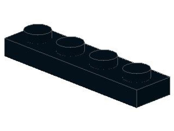 Lego Platte 1 x 4 (3710) schwarz