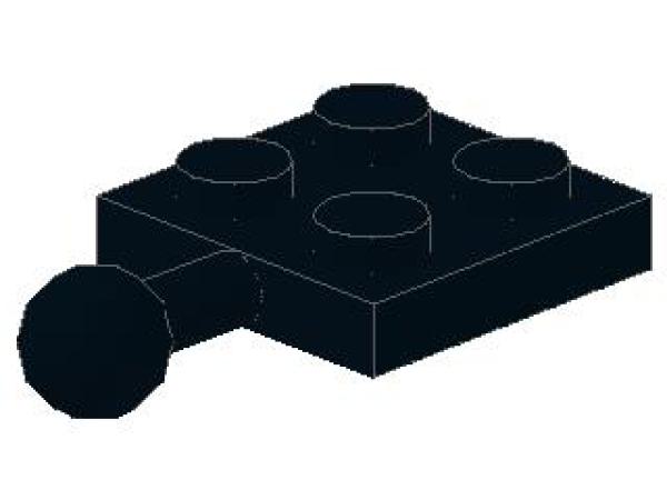 Lego Platte, modifiziert 2 x 2 (3731) schwarz