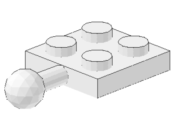 Lego Platte, modifiziert 2 x 2 (3731) weiß