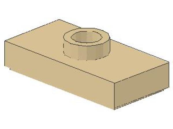 Lego Plate, modified 1 x 2 (3794b) tan