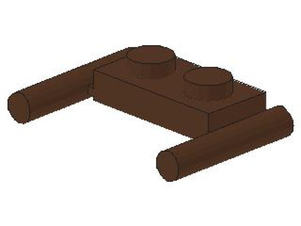 Lego Plate, modified 1 x 2 (3839b) brown