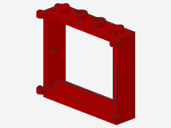 Lego Fenster 1 x 4 x 3 (3853) rot