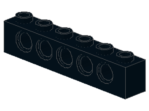 Lego Technic Stein 1 x 6 (3894) schwarz