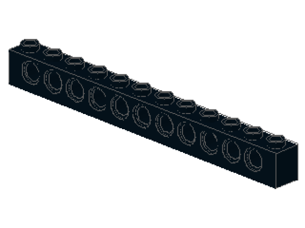 Lego Technic Stein 1 x 12 (3895) schwarz