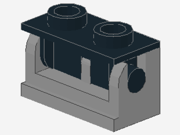 Lego Scharnier Stein 1 x 2 (3937c02) hell bläulich grau