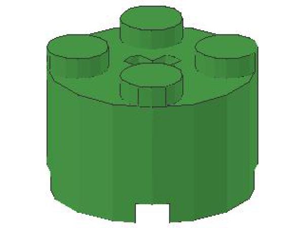 Lego Stein, rund 2 x 2 x 1 (3941) leuchtend grün