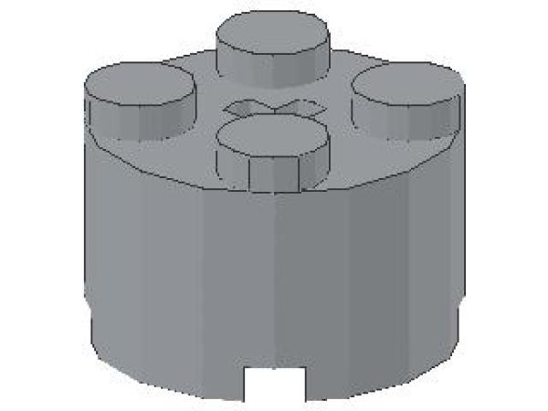 Lego Stein, rund 2 x 2 x 1 (3941) hell bläulich grau