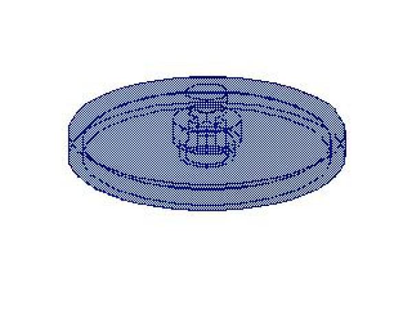 Lego Dish 4 x 4, inverse (3960) transparent dark blue