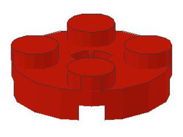 Lego Platte 2 x 2, rund (4032b) mit x-Achsloch, rot