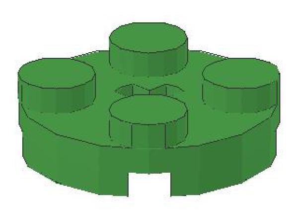Lego Platte 2 x 2, rund (4032) mit Achsloch, leuchtend grün
