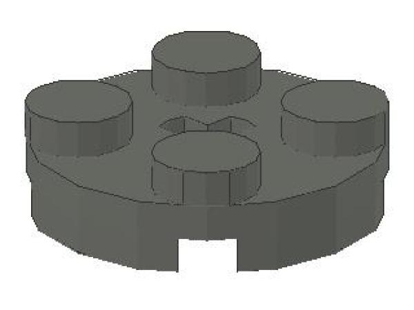 Lego Platte 2 x 2, rund (4032) mit Achsloch, dunkel bläulich grau