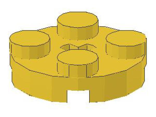 Lego Platte 2 x 2, rund (4032) mit Achsloch, gelb
