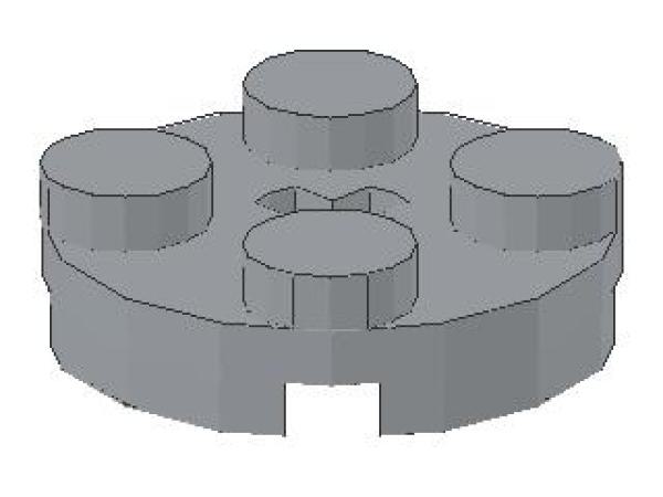 Lego Platte 2 x 2, rund (4032) mit Achsloch, hell bläulich grau