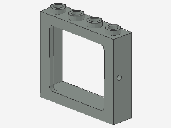 Lego Window 1 x 4 x 3 (4033) Train, light gray