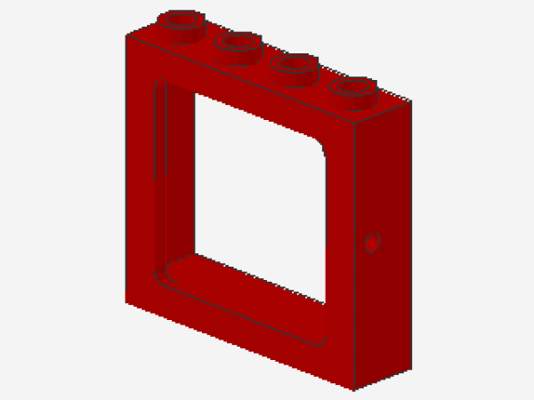 Lego Window 1 x 4 x 3 (4033) Train, red