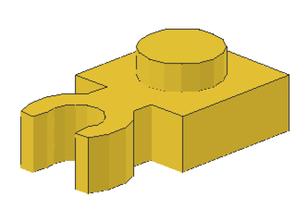 Lego Platte, modifiziert 1 x 1 (4085d) gelb
