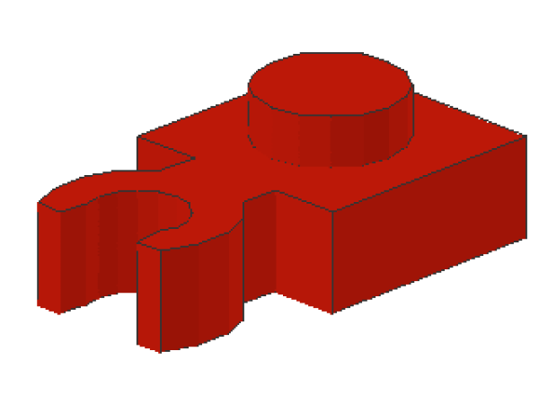 Lego Plate, modified 1 x 1 (4085d) red