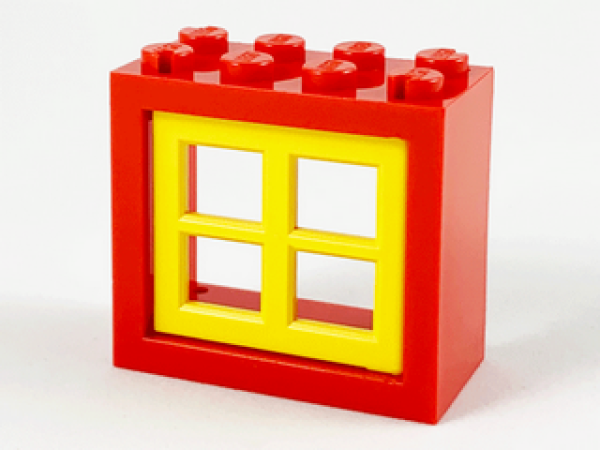 Lego Window 2 x 4 x 3 (4132c02) red