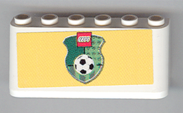 Lego Windschutzscheibe 2 x 6 x 2 (4176pb12) Fußball-Schild