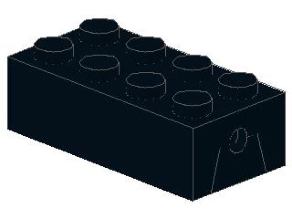 Lego Brick, modified 2 x 4 x 1 (4180) black