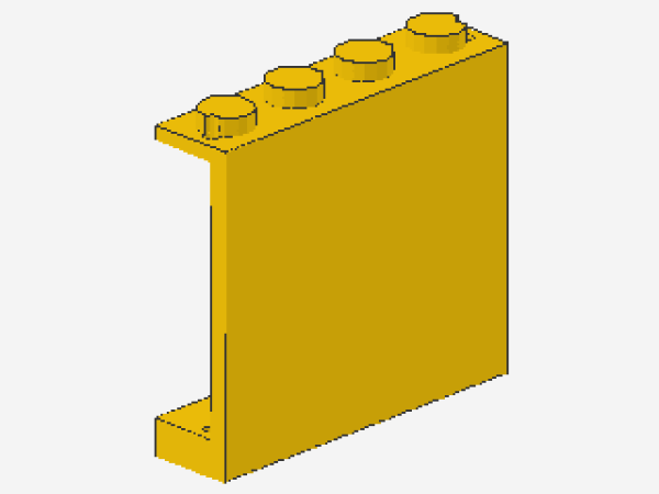 Lego Paneel 1 x 4 x 3 (4215a) solide Studs, gelb