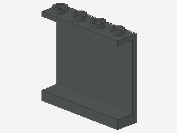 Lego Paneel 1 x 4 x 3 (4215b) hohle Studs, dunkel grau