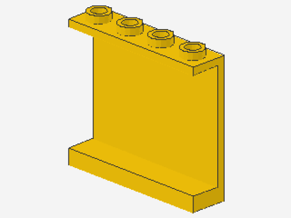 Lego Paneel 1 x 4 x 3 (4215b) hohle Studs, gelb